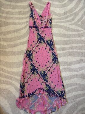 Betsey Johnson Pink Floral Print Midi Dress